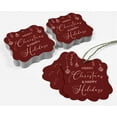 thumbnail image 5 of Inkdotpot Merry Christmas & Happy Text Bottle Tag Real Rose Gold Foil Favor Bracket Shape Hang Tags Pack Of 50, 5 of 7