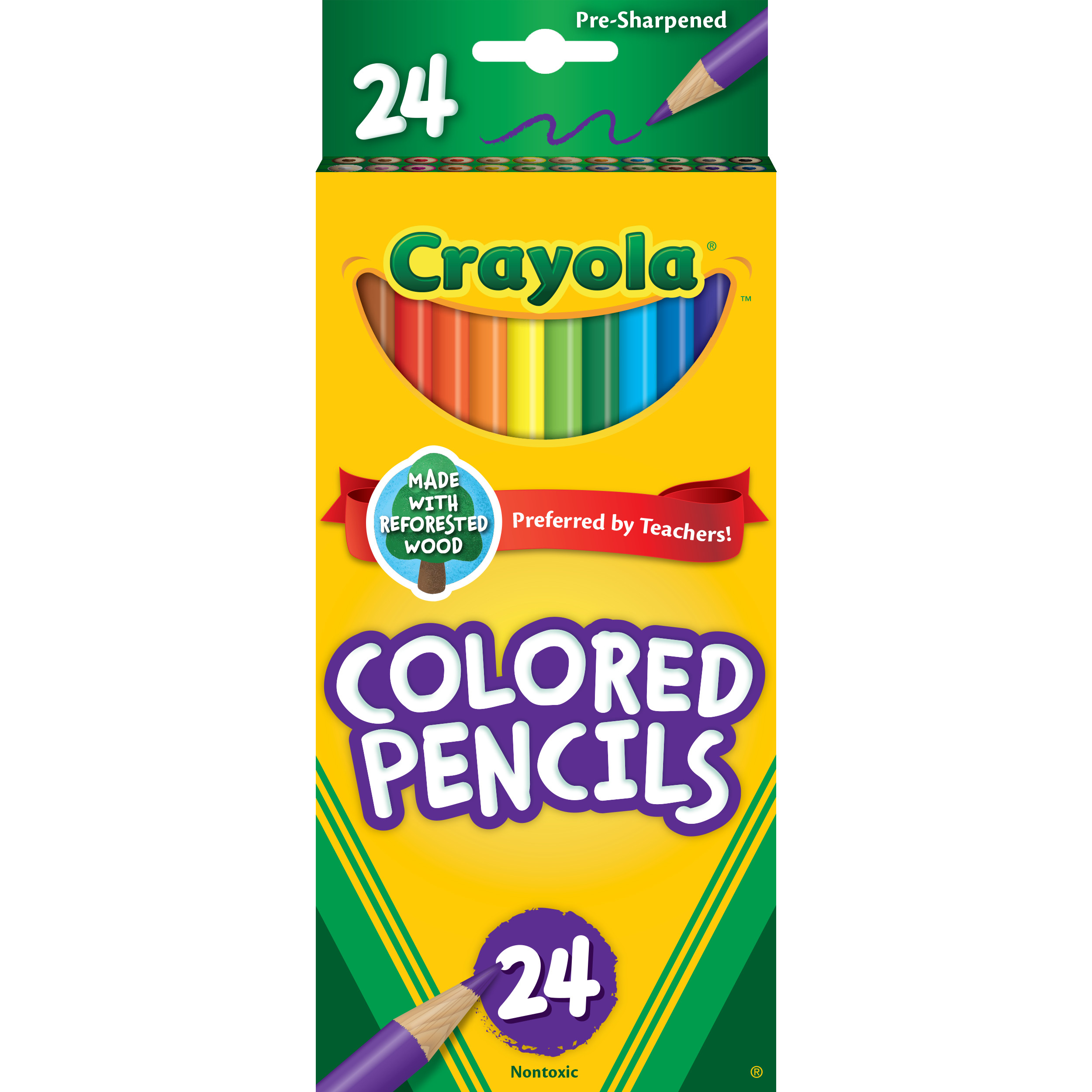Crayola Colored Pencils, Assorted Colors, Pre-Sharpened, Adult Coloring, 24 Count