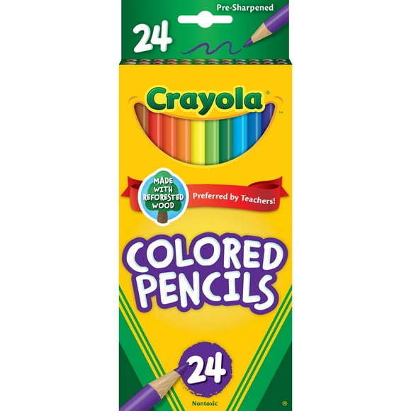 Crayola Colored Pencils, Assorted Colors, Pre-sharpened, Adult Coloring, 24 Count