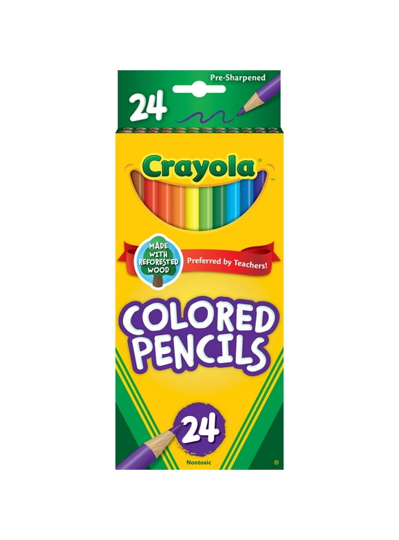 Crayola Colored Pencils, Assorted Colors, Pre-sharpened, Adult Coloring, 24 Count