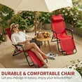 thumbnail image 6 of Ktaxon Adjustable 2-in-1 Folding Chaise Lounge Chair - Versatile Tanning Recliner with Removable Pillow for Indoor & Outdoor Use, Red, 6 of 11