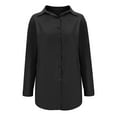 thumbnail image 4 of Long Sleeve Shirts for Women, Women's Collar Neck Button Down Long Sleeve Slit Side Long Shirt Work Blouse Top, 4 of 6