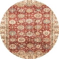 thumbnail image 1 of Ahgly Company Machine Washable Indoor Round Abstract Pastel Orange Area Rugs, 7' Round, 1 of 7
