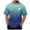 Blue, variant on Lycaql T-Shirt Gradient Print Vacation Top T Shirt Men's Casual Crew Neck Male Summer Beach Gradient Print T Shirt Blouse Short Sleeve O Neck Tops T Shirt(Blue,L)