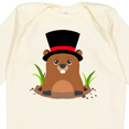 thumbnail image 4 of Inktastic Groundhog Day with Groundhog in Top Hat Boys or Girls Long Sleeve Baby Bodysuit, 4 of 5