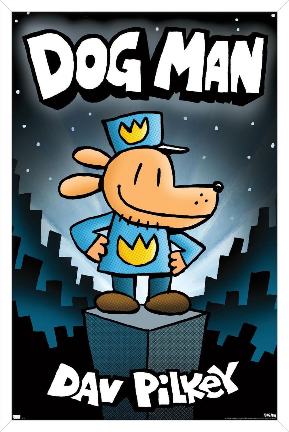 Dog Man - Book Cover (2016) Wall Poster, 22.375" x 34" Framed