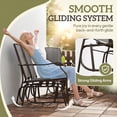 thumbnail image 6 of Outsunny 2-Person Outdoor Glider Chair with Coffee Table, Steel Patio Loveseat Swing Chair with Sling Fabric Seat, Gray, 6 of 10