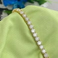 thumbnail image 3 of Silver Shop 10Ct Round Cubic Zirconia 4MM Tennis 7" Bracelet 14K Yellow Gold Finish, 3 of 4