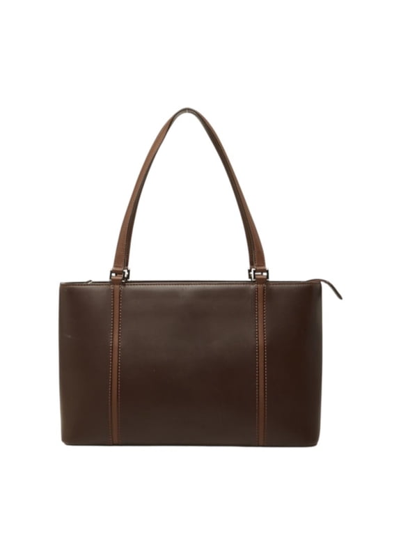 Pre-Owned Burberry Nova Check Handbag Tote Bag Brown Leather Women's BURBERRY