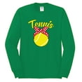 thumbnail image 2 of Wild Bobby, Tennis Mom Cute Bow Ribbon Tennis Ball, Mother's Day, Men Long Sleeve Shirt, Kelly, Medium, 2 of 3