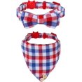 thumbnail image 1 of LAICAIW Breakaway Cat Collar with Bells-2 Pack Cat Collar with Bells, Cat Collars with Bandana, Accessories for Pet Collars, Adjustable for Cats and Small Dogs (Red and Blue), 1 of 6