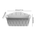 thumbnail image 3 of Rectangular Plastic Wall Mount Planter Basket Faux Leather Texture Weather Resistant Window Box Planter Indoor Outdoor Balcony, Gray, JKODE, 3 of 6