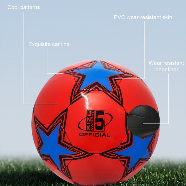 VONKY Machine Stitched Panels Size 5 Soccer Ball For Teamwork Soft PVC Cover For Smooth Handling Footballs yellow