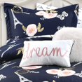 thumbnail image 2 of Vintage Paris Rose Butterfly Script Edredón Azul marino Juego de 5 piezas Twin / Twin XL Lush Decor 16T005343, 2 of 2