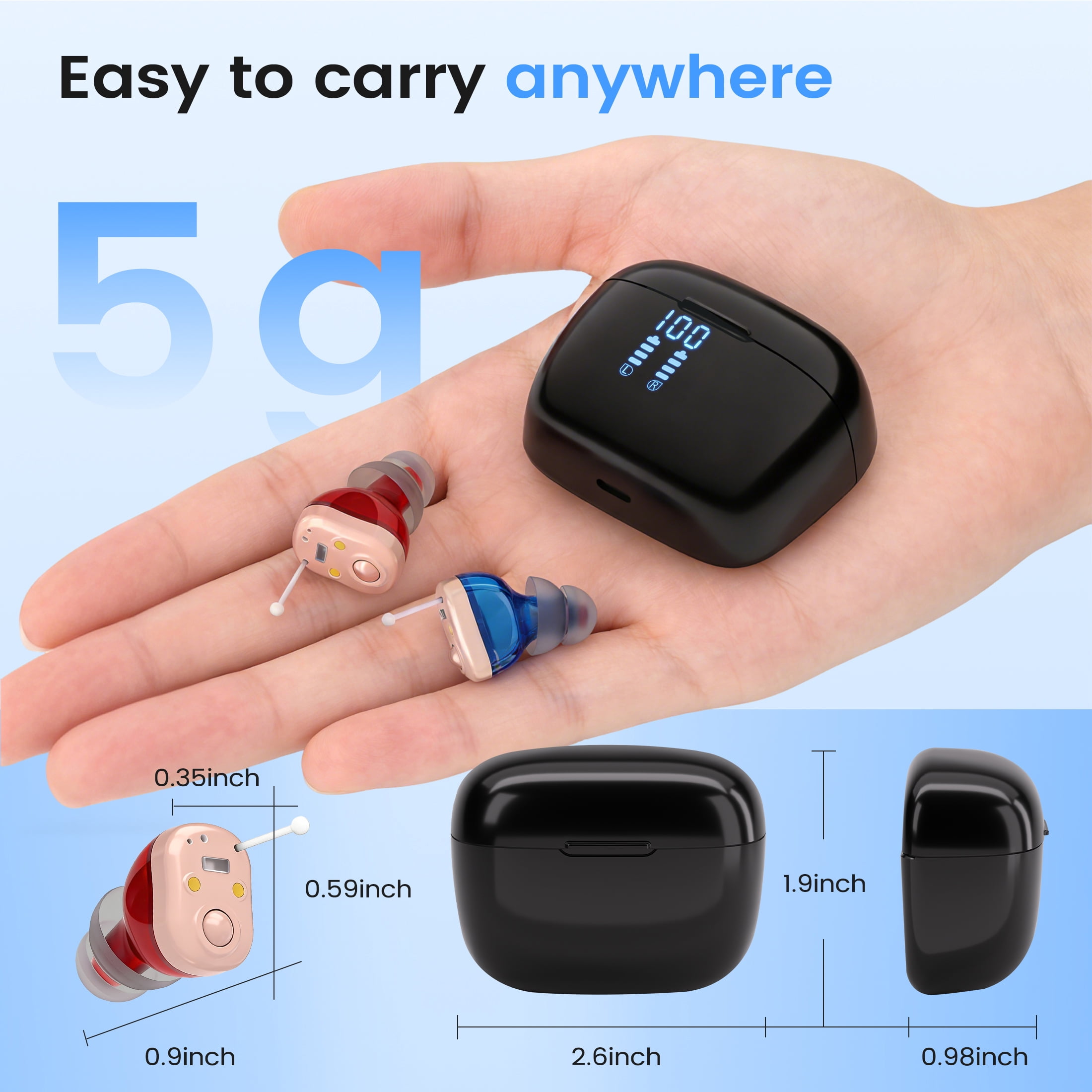 ELCTRTICI Digital Hearing Aids for Seniors, Rechargeable 32-Channel Hearing Device for Hearing Loss, Noise Cancelling