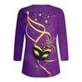 thumbnail image 5 of YUGYXL Deals Mardi Gras 3/4 Sleeve Tshirts for Women Plus Size Novelty Mask Graphic Shirts Summer Crew Neck Loose Comfy Blouse Ladies Soft Tunic Tees Carnival Themed Tops, 5 of 5