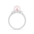 thumbnail image 2 of Angara Classic Japanese Akoya Cultured Pearl Bypass Ring in 14K White Gold for Women | June Birthstone Jewelry for Her, 2 of 8