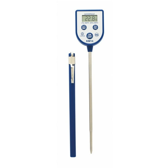 Comark Instruments | KM14 | Pocket Digital Dishwasher Thermometer with Max Hold, Blue