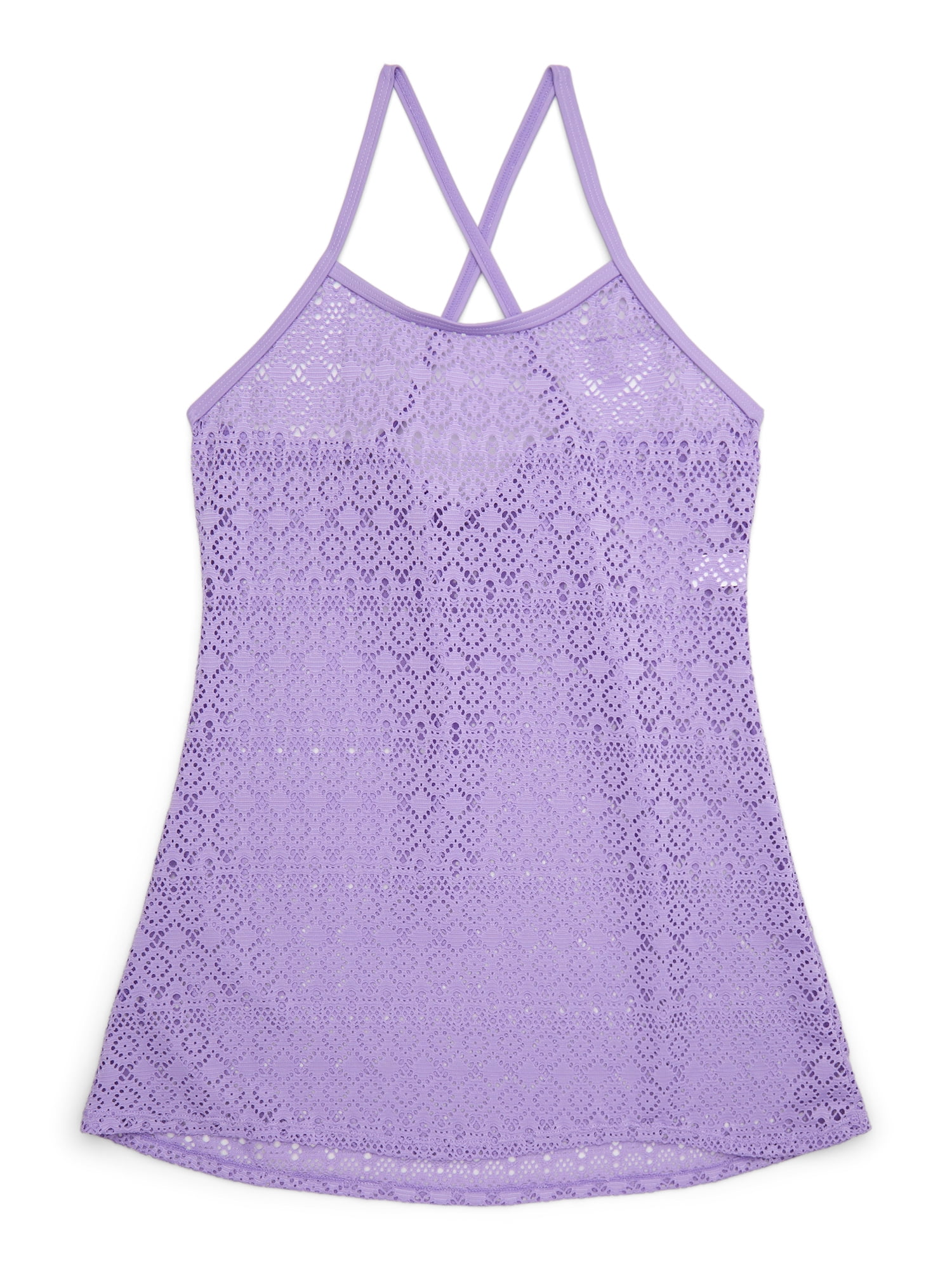 Wonder Nation Girls One-Piece Swimsuit and Cover Up Dress, 2-Piece, Sizes 4-18