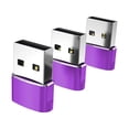 thumbnail image 3 of Adaptador portátil 3x Tipo .1 a USB 2.0 Plug and Play Rendimiento estable Púrpura, 3 of 9