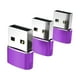 thumbnail image 3 of 3 adaptadores USB 3.1 Tipo-C a USB 2.0 Plug and Play, hembra a macho para transmisión de datos. Púrpura, 3 of 9
