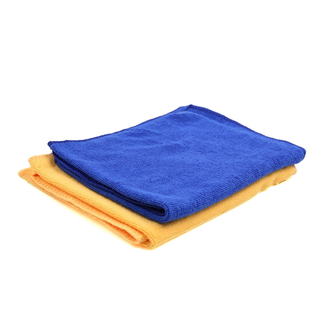 2 Pcs Blue Yellow Water Absorbent Microfiber Fabric Car Clean Cloth Towel Noscratched for Auto