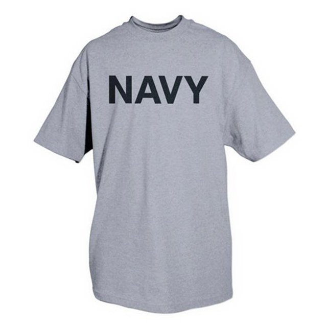 Navy One-Sided Imprinted T-Shirt, Grey - 2X Large