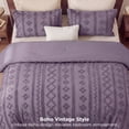 thumbnail image 4 of U by Bedsure King Tufted Boho Comforter Set, 3 Pieces Farmhouse Shabby Chic Embroidery Bed Set, Soft Jacquard Grayish Purple Comforter for All Seasons, 4 of 9