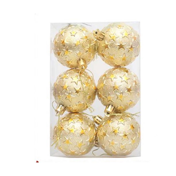 Christmas 6cm Decorative Full Of Embossed Christmas Plating Hanging Venue Decoration