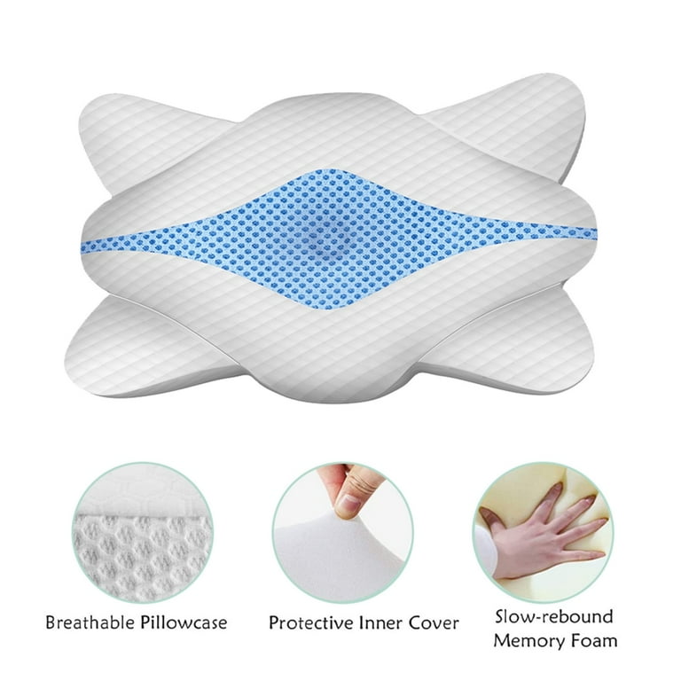 Cushion Lab Extra Dense Ergonomic Cervical Pillow for Firm Neck Support -  Orthopedic Contour Pillow for Back/Side Sleeper Neck Relief, CertiPUR–US  Memory Foam Pillow W/Organic Cotton Cover 