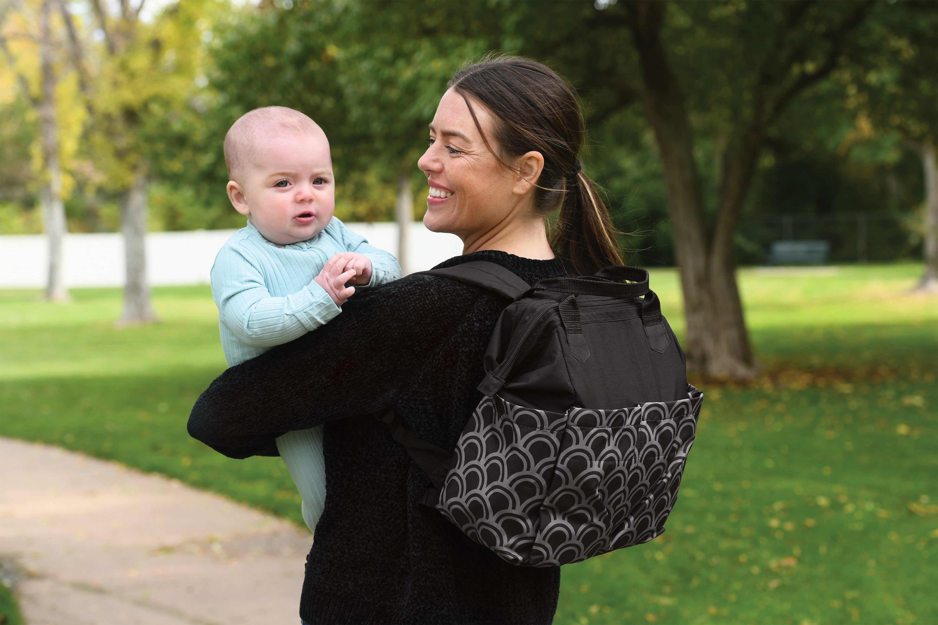 On the Goldbug Black Framed Diaper Bag