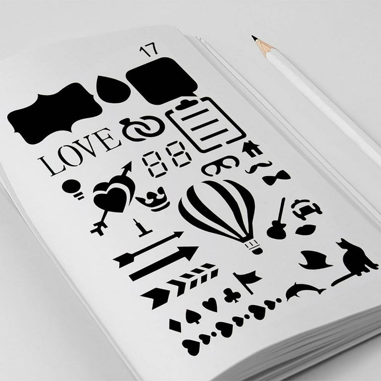 20Pcs Bullet Journal Stencils Plastic Planner Stencils Drawing Template Set