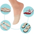 thumbnail image 6 of 10 Pairs Toe Topper Socks Women Toe Liner Half Socks Non-Slip Cushioned Bottom No Show Toe Cover Half Socks (3 Colors), 6 of 6