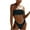 Black, variant on WREESH Women's High-Cut Bandeau Bikini, Two-Piece Set, Size XL