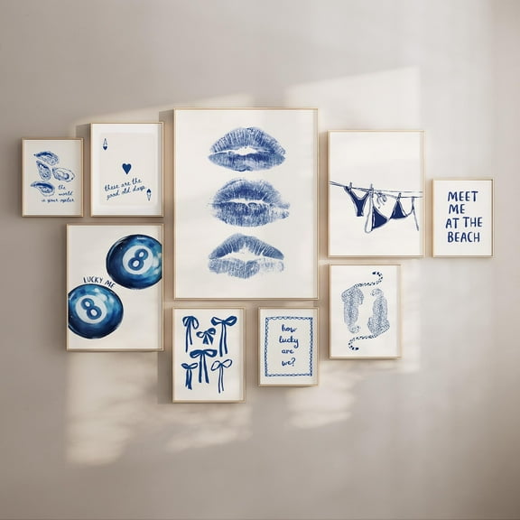 Kna Prints - 1 Pc Poster Navy Wall Art Print Set, Trendy Printable Poster Bundle, Gallery Wall Set, Aesthetic Room Decor, Prints, Dorm Room Printable Art, UNFRAMED-8x12