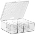 thumbnail image 3 of 2 Pack Large Stackable Plastic Tea Bag Organizer - Storage Bin Box for Kitchen Cabinets, Countertops, Pantry - Holds Beverage Bags, Cups, Pods, Packets, Condiment Accessories Holder, 3 of 9