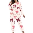 thumbnail image 6 of Censtreet Plus Size Women's Heart Printed Pajamas Sets 2 Piece Long Sleeve Pj Sleepwear Soft Comfy Tops and Pants XL-5XL, 6 of 7