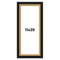 11x29 Frame Gold Real Wood Picture Frame Width 2.25 Inches | Interior Frame Depth 0.5 Inches |