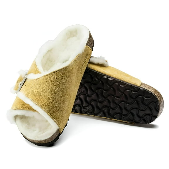 Birkenstock AROSA Shearling Suede Leather Sandal Slide, Winter Chic and Cozy Comfort for Cold Days - Multiple Colors & Sizes