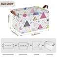 thumbnail image 7 of Yayeee Foldable Storage Basket for Shelves with Handles Waterproof Cloth Bins, Pink Simple Shapes, 7 of 7