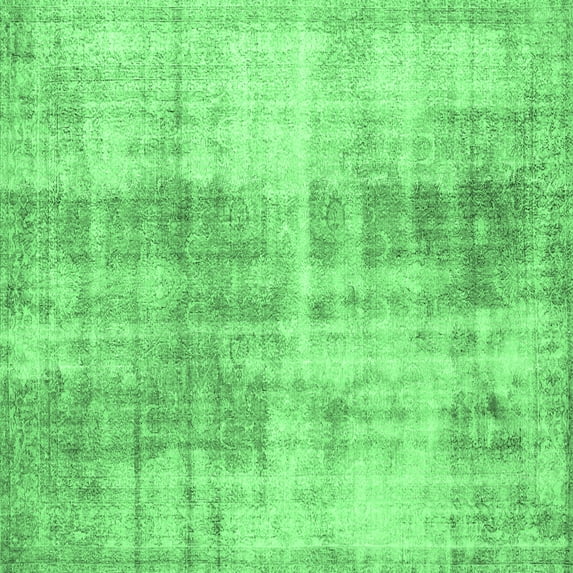 Ahgly Company Indoor Square Persian Emerald Green Traditional Area Rugs, 8' Square