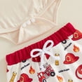 thumbnail image 5 of Staki Newborn Baby Boy Summer Coming Home Outfit Letter Print Short Sleeve Romper Jumpsuit and Pants 3Pcs Clothes 6M 9M 12M Beige,0-3 Months, 5 of 7