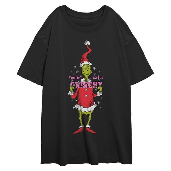 Juniors The Grinch Feeling Extra Grinchy Sparkles T Shirt