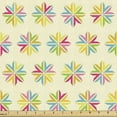thumbnail image 1 of Colorful Sofa Upholstery Fabric by the Yard, Celebration Shapes Ornamental Party Motif Stars Style Art, Decorative Fabric for DIY and Home Accents, Pale Yellow and Multicolor by Ambesonne, 1 of 5