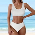 thumbnail image 2 of Cathalem Women's Bikini Set Two Piece Swimwear Bathing Suit for women Womens Swimming Suits Bikini(White,L), 2 of 5