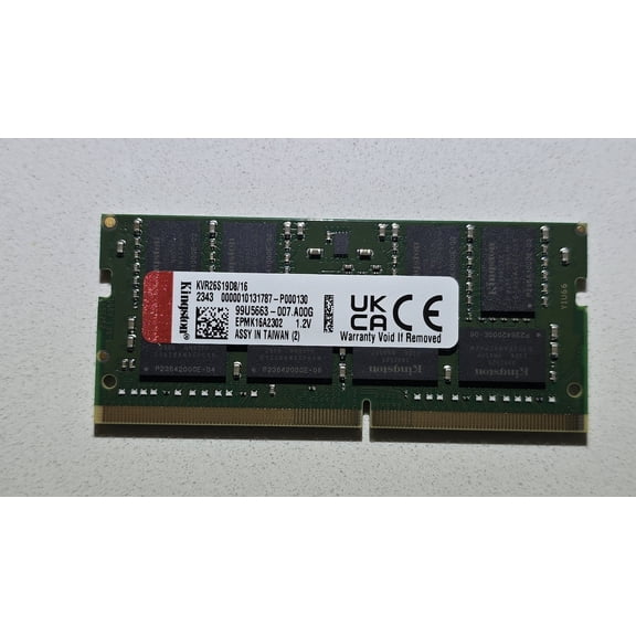 Pre-Owned Kingston - DDR4 - module - 16 GB - SO-DIMM 260-pin - 2666 MHz / PC4-21300 - CL19 - 1.2 V - unbuffered - ECC - for HP ZBook 15 G5, 15v G5, 17 G5, Studio G5, Studio x360 G5