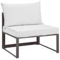 thumbnail image 3 of Modway Fortuna 5 Piece Outdoor Patio Sectional Sofa Set in Brown White, 3 of 7
