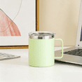 thumbnail image 3 of Coffee Stainless Steel Mug with 2 Lids & Handle, 12oz Insulated Travel Cup, 304 Stainless Steel Leakproof Tumbler for Office Car Camping, 3 of 3