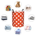 thumbnail image 4 of Fuzoiu Orange And White Polka Dot1 Print Circular Hamper,Laundry Basket with Handle,Collapsible Laundry,Dirty Clothes Storage Basket,for Bedroom Bathroom Dorm Living Room-Medium, 4 of 6
