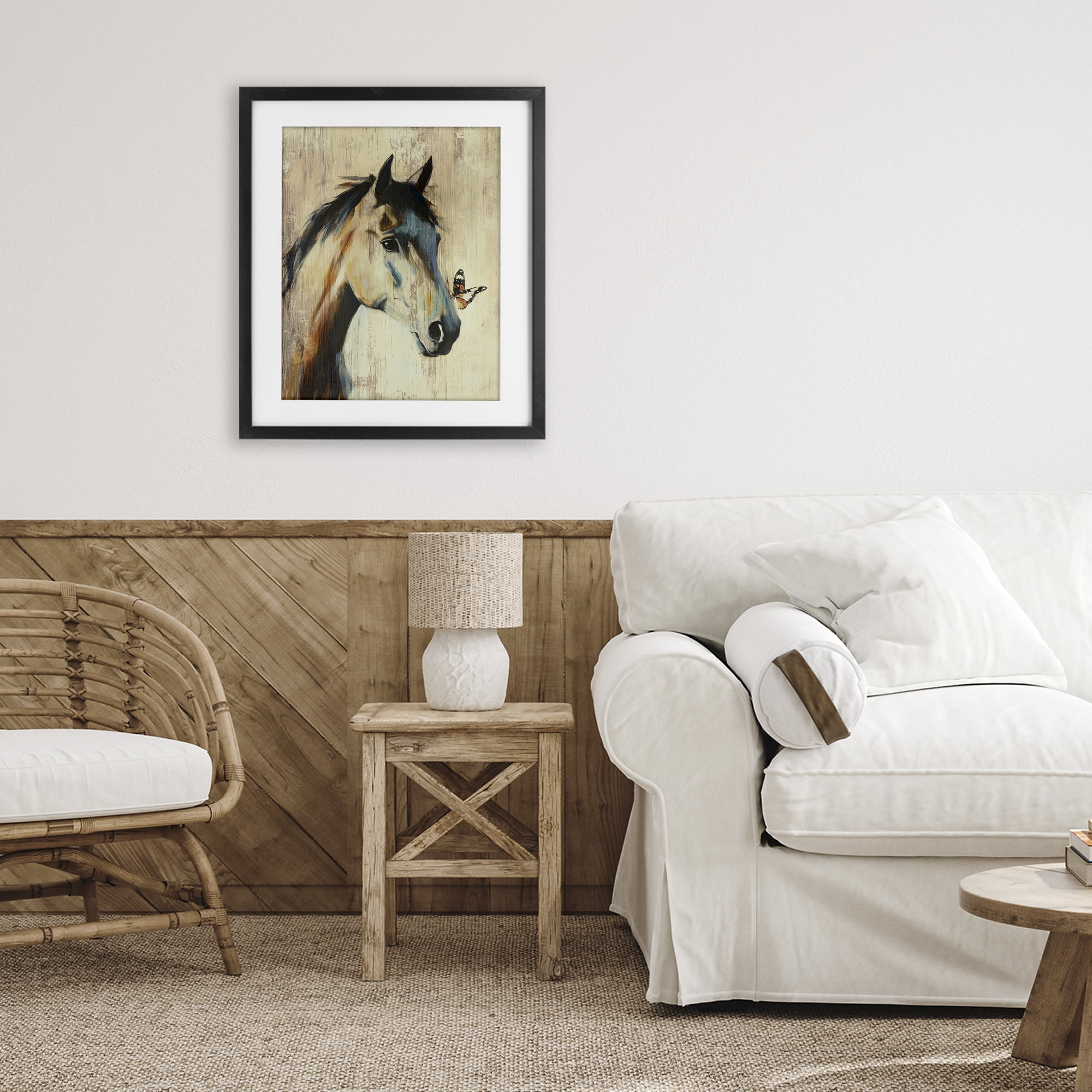 Stupell Industries Tiny Magic Horse & Butterfly Black Framed Print Under Glass, design by Svetlana Aleynikova